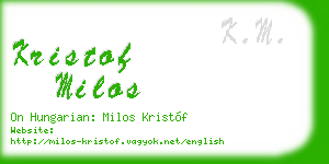 kristof milos business card