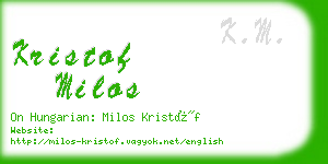 kristof milos business card